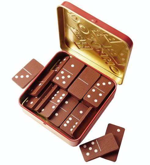 Игра настольная деревянная "Домино" (жестяная коробочка) в кор.42шт