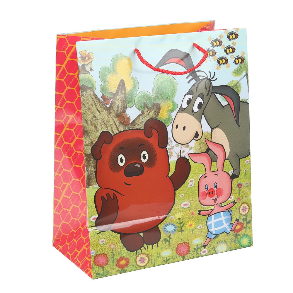 Пакет подарочный глянцевый СОЮЗМУЛЬТФИЛЬМ l, Винни Пух,140 гр/м2 ЧУДО ПРАЗДНИК в кор.10*12шт