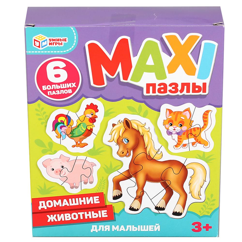 Домашние животные. Макси-пазлы для малышей.Коробка 150*180*40. 6 пазлов. Умные игры в кор.40шт