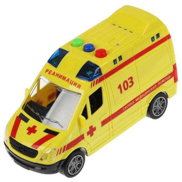 Machine en plastique pour véhicule MERCEDES-BENZ SPRINTER РЕАНИМАЦИЯ 14,5см,инерц,кор. Parc technologique dans le cor.2*36шт