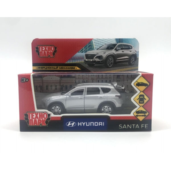 Машина металл HYUNDAI длина 12 см, двер, багаж, инер, серебрист Технопарк в кор.2*36шт