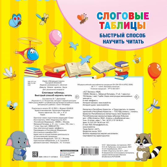 Слоговые таблицы. Быстрый способ научить читать