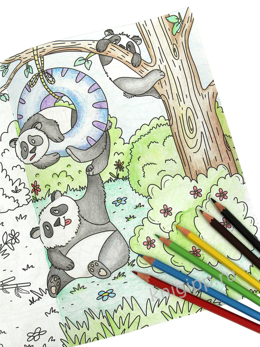 РАСКРАСКА С КАРАНДАШАМИ. ДИКИЕ ЖИВОТНЫЕ