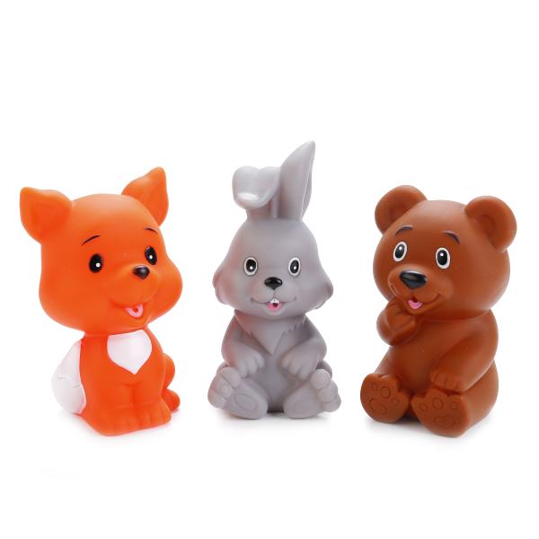 Игрушка пластизоль для ванны заяц, лиса, мишка 3 шт. в сетке ИГРАЕМ ВМЕСТЕ в кор.50шт