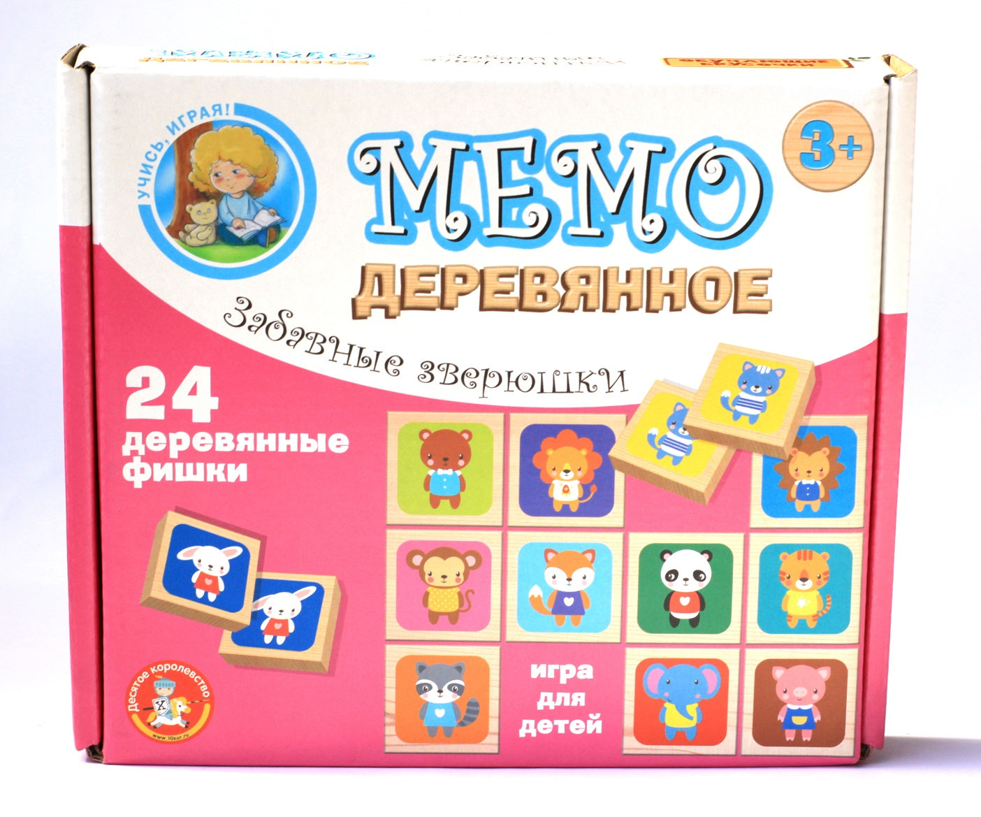 Игра настольная МЕМО деревянная "Забавные зверюшки"