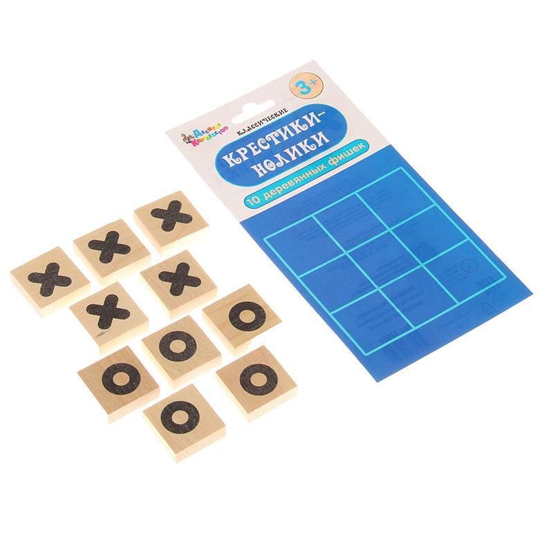 Игра настольная "Крестики-нолики", деревянные фишки, европодвес