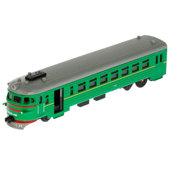 Модель металл светзвук-ЭЛЕКТРИЧКА длина 19 см, двери, инерц, зеленый, кор. Технопарк в кор.2*36шт