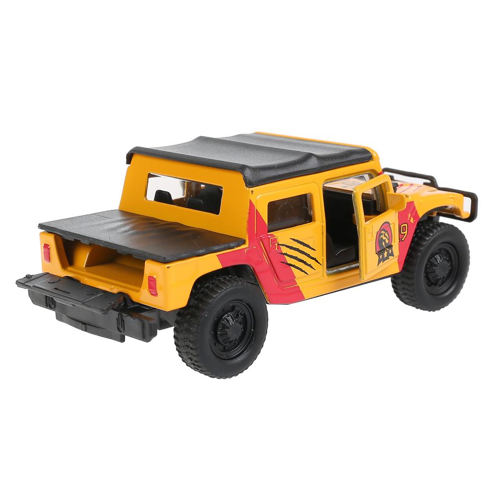 Технопарк. Модель "Hummer H1 Пикап" 12см+динозавр 9см, метал дв.,баг.инерц. арт.SB-18-09-H1+DINO(WB)