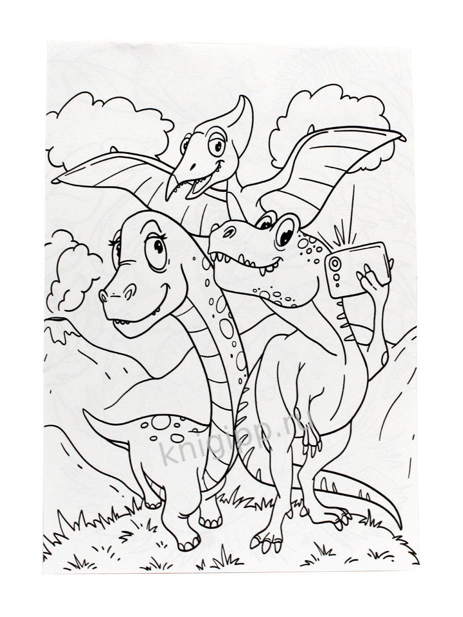 МИНИ-РАСКРАСКА А5 эконом. ДИНОЗАВРИКИ