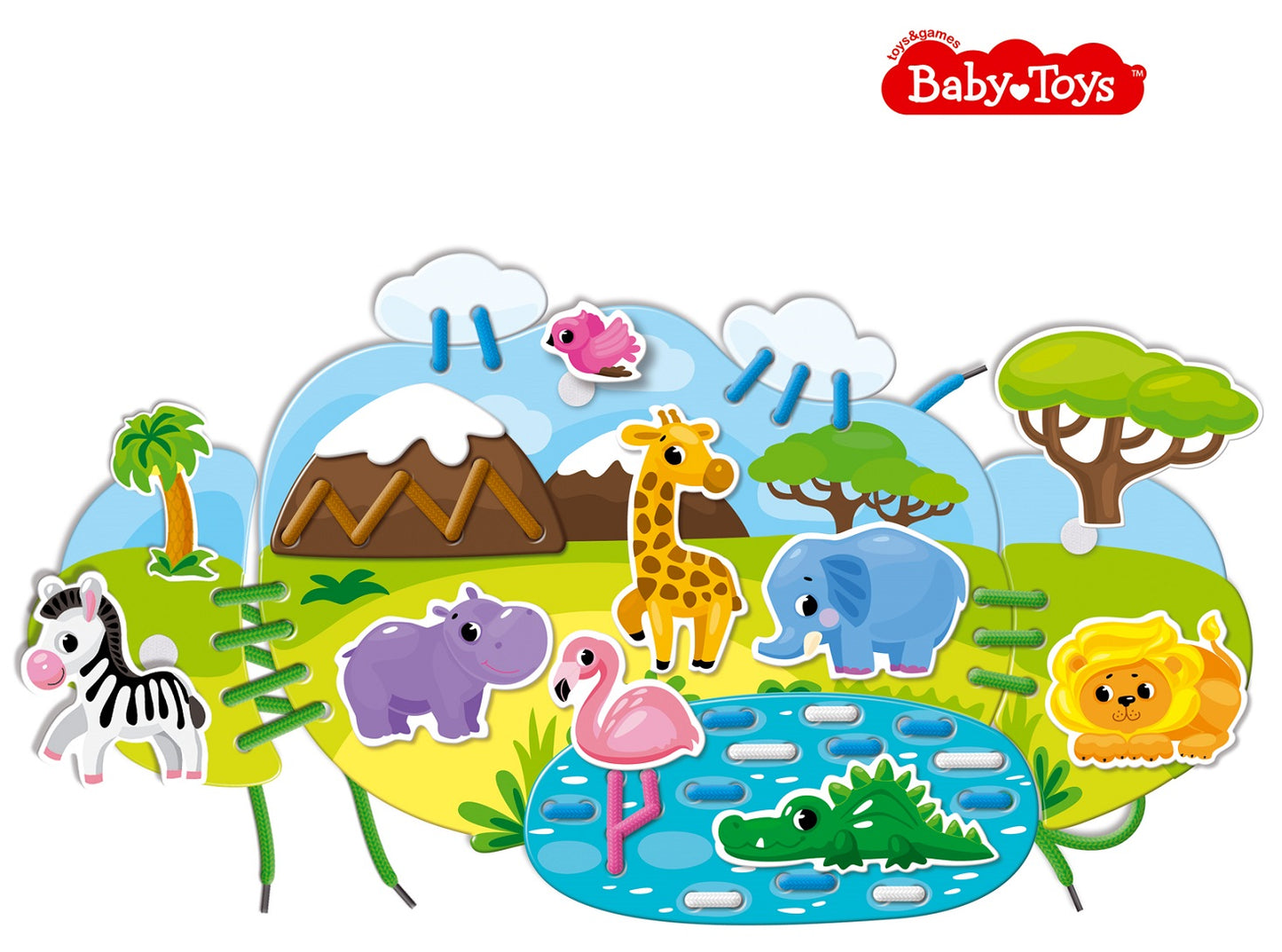 ШНУРОВКИ И ЛИПУЧКИ. ДЕТСКИЕ ИГРУШКИ "САФАРИ" в кор.14шт