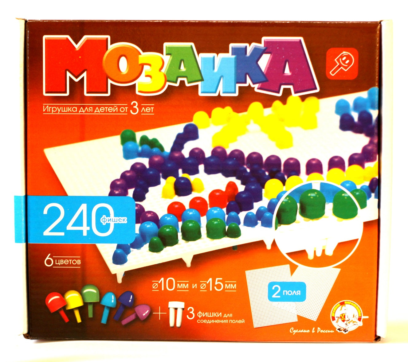 Мозаика d10+d15 / 6цветов / 240шт / 2поля