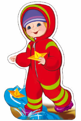 ФМ-10331 Плакат вырубной А4. Мальчик испускает корабли (с блестками в лаке)