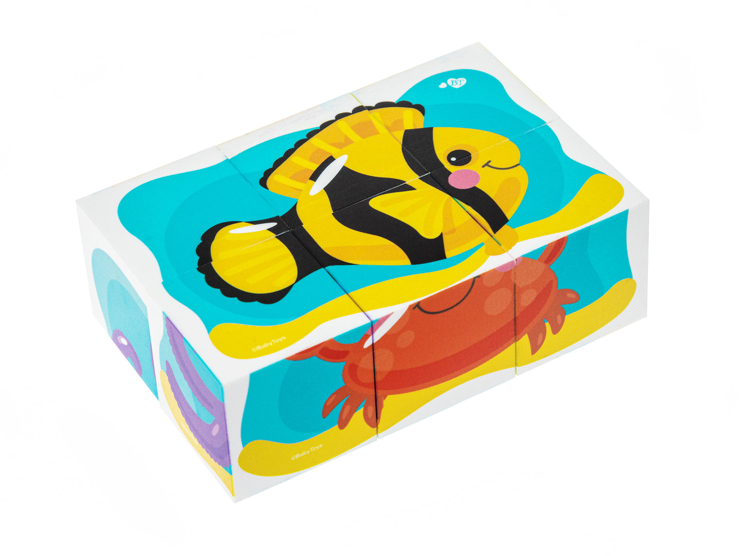 Кубики "Обитатели моря" (без обклейки) 6 шт Baby Toys