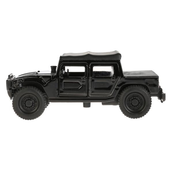 Машина металл Hummer H1 пикап черный 12см,открыв. двери, инерц. в кор. Технопарк в кор.2*24шт