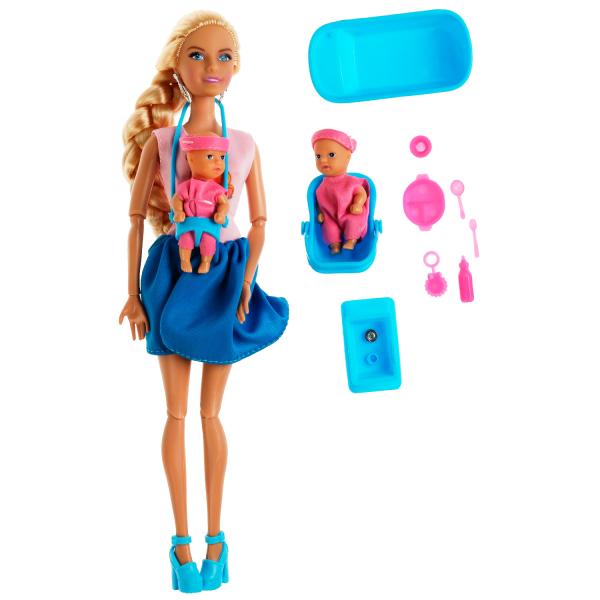 Кукла 29 см София , руки и ноги сгиб, 2 малыша, акс, кор КАРАПУЗ в кор.24шт