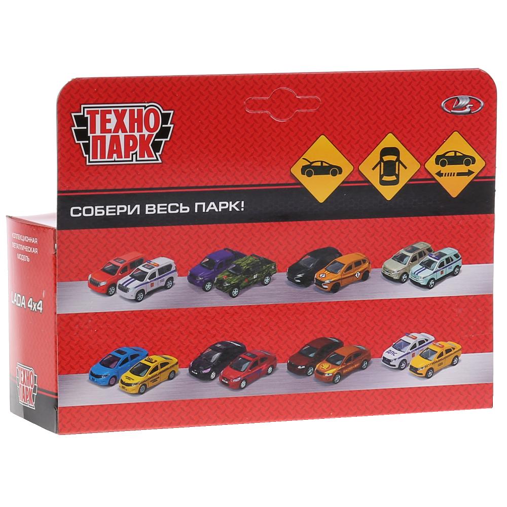 ТМ Технопарк. Machine métallique "LADA 4x4" 12 cm, ouverte. двери, инерц., ЧЕРНЫЙ. dans le cor. dans le cor.2*36шт