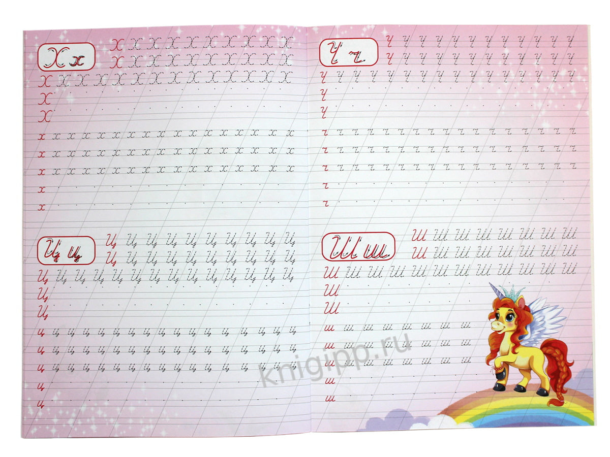 Каллиграфические прописи для девочек А4. ПИШЕМ БУКВЫ