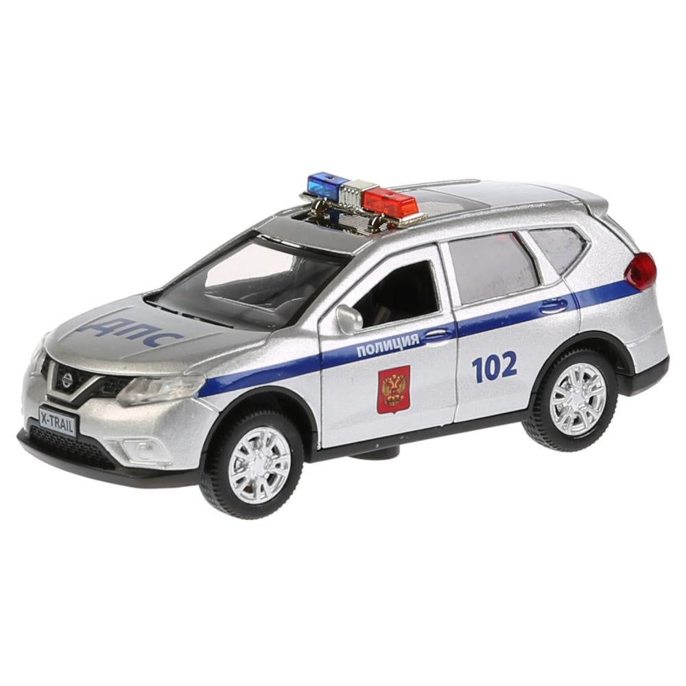 Машина металл свет-звук NISSAN X-TRAIL ПОЛИЦИЯ 12 см, двер, баг, инер, кор. Технопарк в кор.2*36шт