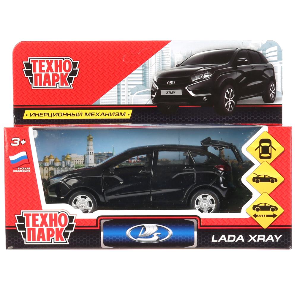 XRAY-BK Машина металл LADA XRAY, 12см, открыватель. двери, инерц, черный 9818 в кор. Технопарк в кор.2*36