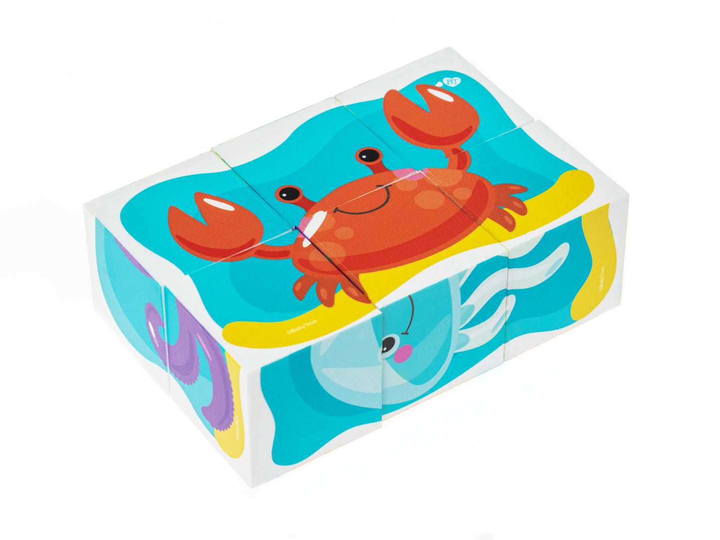 Кубики "Обитатели моря" (без обклейки) 6 шт Baby Toys