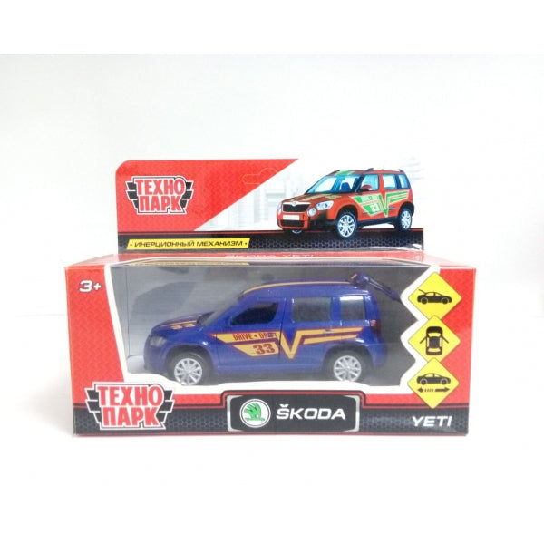 ТМ Технопарк. Машина металл "SKODA YETI СПОРТ", длина 12 см, откр дв, багажник, инерц. в кор. 2*36шт