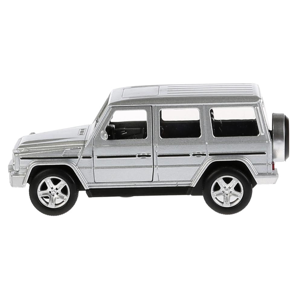 ТМ Технопарк. Машина металл "MERCEDES-BENZ G-CLASS" 12см, открыв. двери, инерц, СЕРЕБР. в кор.2*36шт