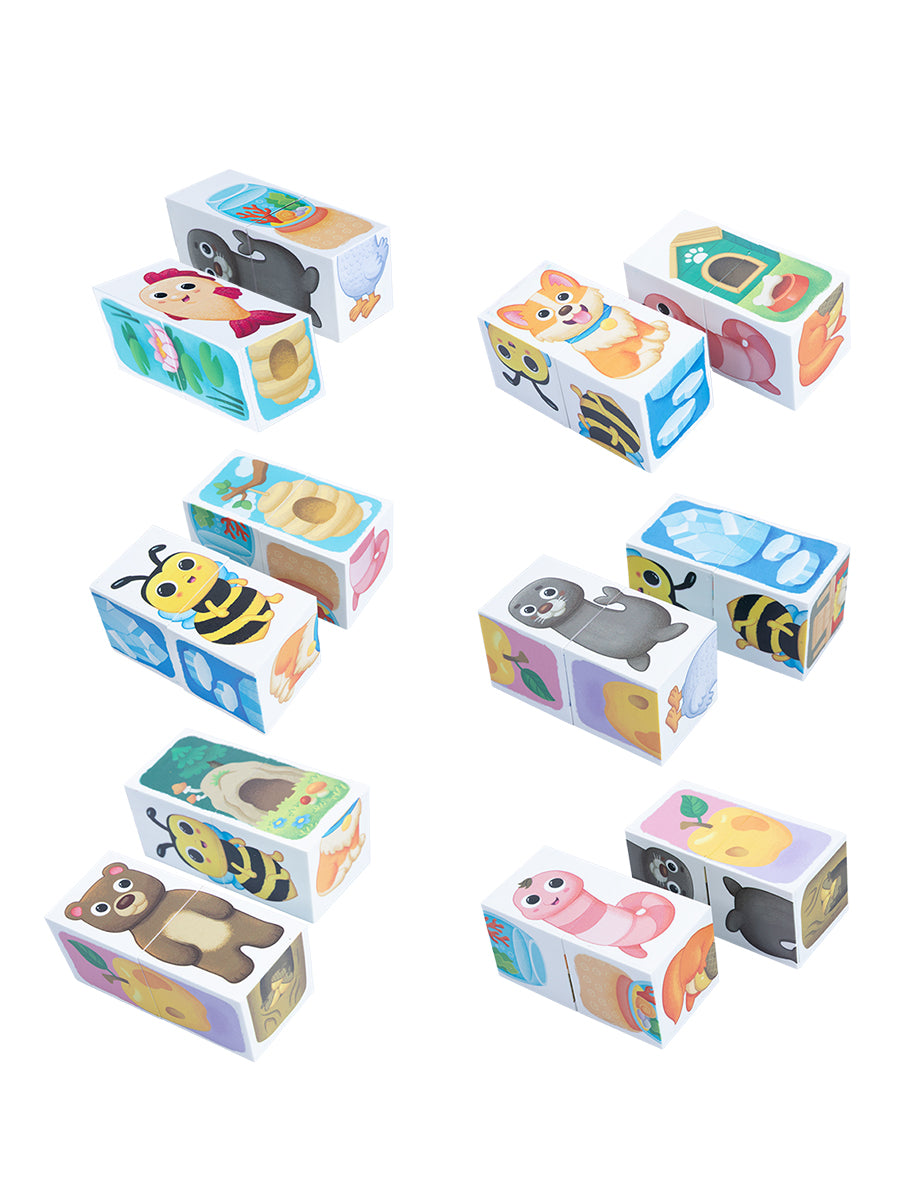Кубики пластмассовые Умные кубики "Где мой домик?" 6 шт (18 картинок) Baby Toys