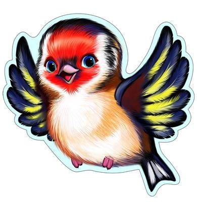 ФМ-8952 Plaque pour votre maison A4. Птица Щегол (с блестками в лаке)