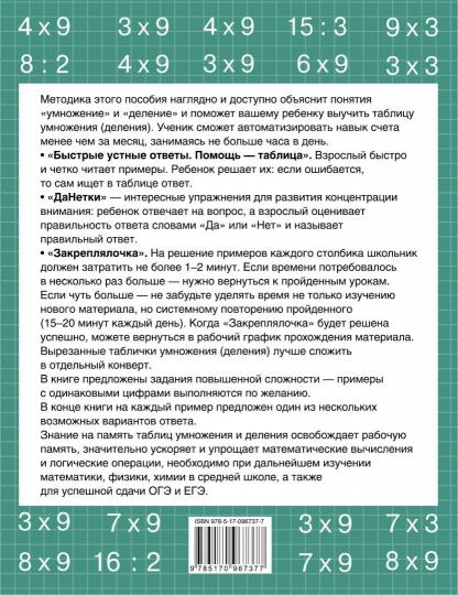 Быстро учим таблицу умножения