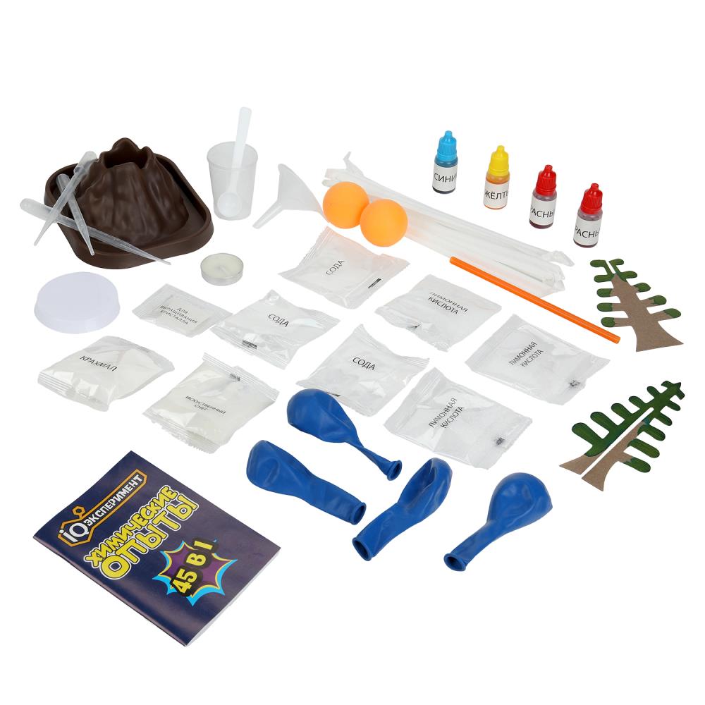 Набор опыта химии, 45-в-1 IQ Эксперимент в кор.8шт