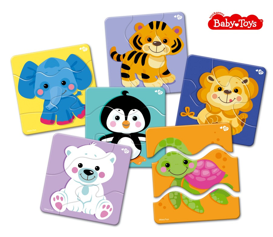 Пазлы макси ЗИГЗАГ "Зверята" 18 элементов BABY TOYS