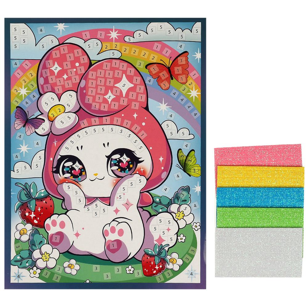 Аппликация мягкая мозаика из эва кавайные МУЛЬТИ АРТ в кор.100шт