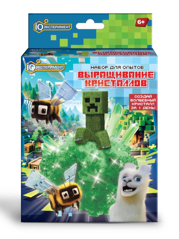 Набор по выращиванию кристаллов майнкрафт в кор. IQ Эксперимент в кор.100шт