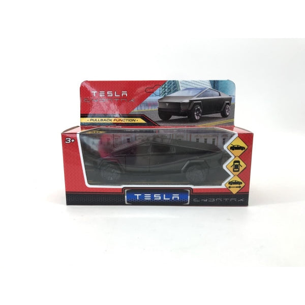 CYBERTRCK-12-BK Véhicule métallique Tesla Cybertruck 13,7 cm, double, noir, noir brillant, cor. Parc technologique en cor