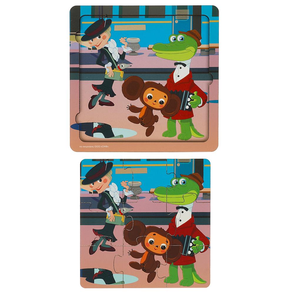 Игрушка деревянная пазл с рамкой СОЮЗМУЛЬТФИЛЬМ 15*15 см, бол.дет, термопакет Буратино в кор.20шт