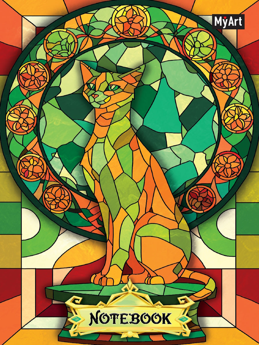 MyArt. БЛОКНОТ в клетку Витражи. Кошка