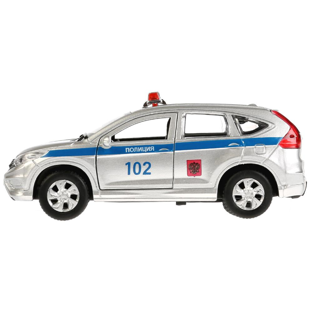 Машина металл "HONDA CR-V ПОЛИЦИЯ", длина 12см, открыв. двери, инерц, в кор. Технопарк в кор.2*36шт