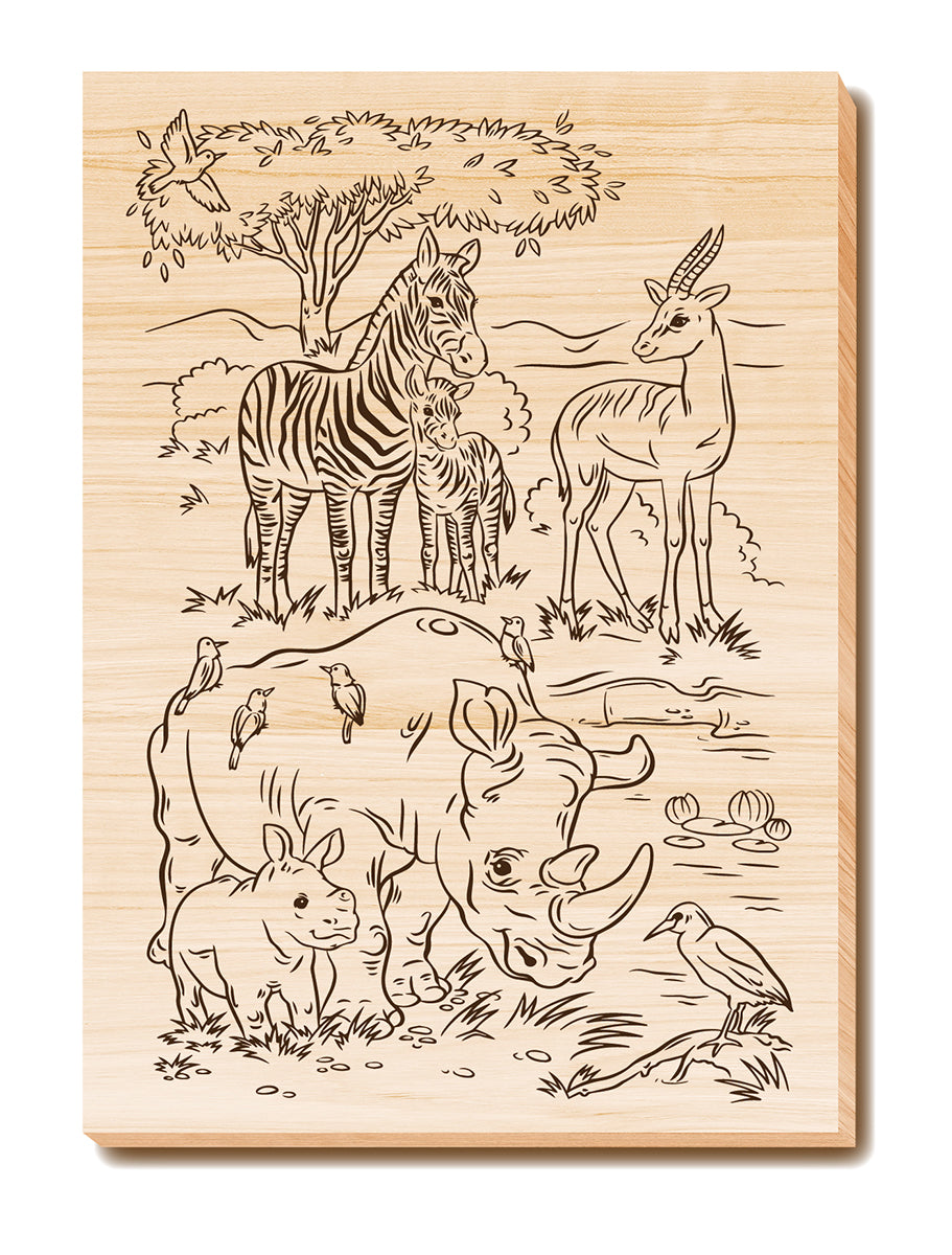 Выжигание. Дощечка для выжигания и росписи 1 шт "Африка" А4 (конверт)