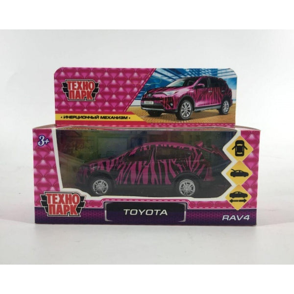 RAV4-12GRL-COW 313482 Машина металл TOYOTA RAV4 ДЛЯ ДЕВОЧЕК длина 12 см, двери, багаж, инерц, кор. Т