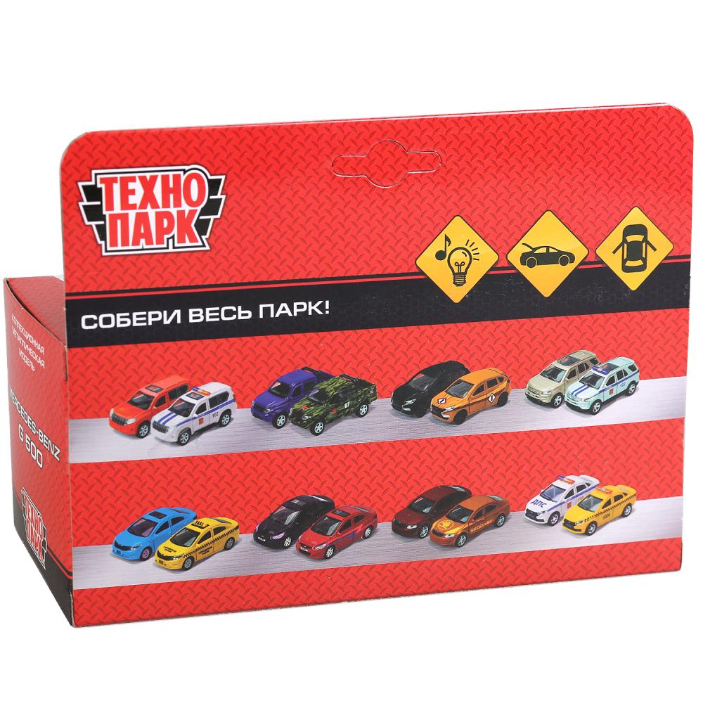 Машина металл свет-звук MERCEDES-BENZ G-CLASS ПОЛИЦИЯ 12 см, двер, баг, кор. Parc technologique dans le cor.2*36шт