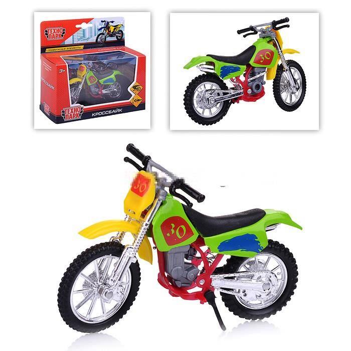 Модель металл "КРОССБАЙК", длина 11,5см, подвиж. элем., в ассорт. в русс кор. Технопарк в кор.2*54шт