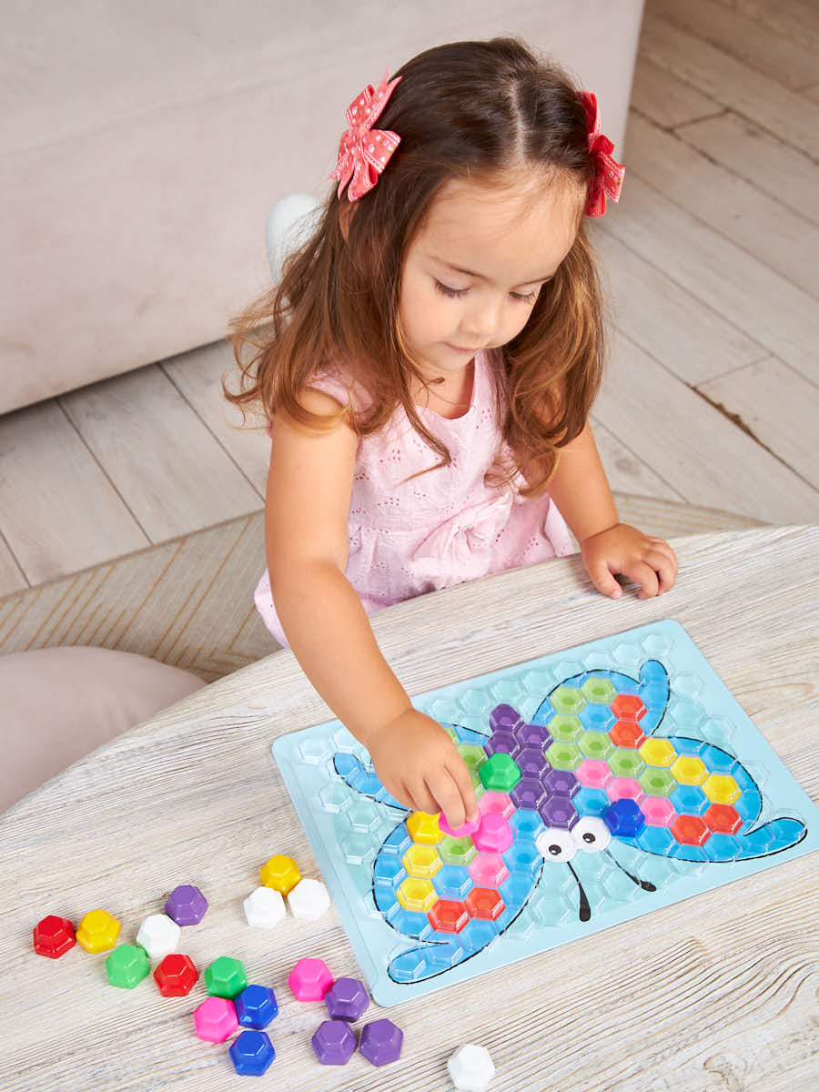 Мозаика для самых маленьких Baby Toys "Утенок" d2,5/7 цв (107 эл) шестигранная nev кор