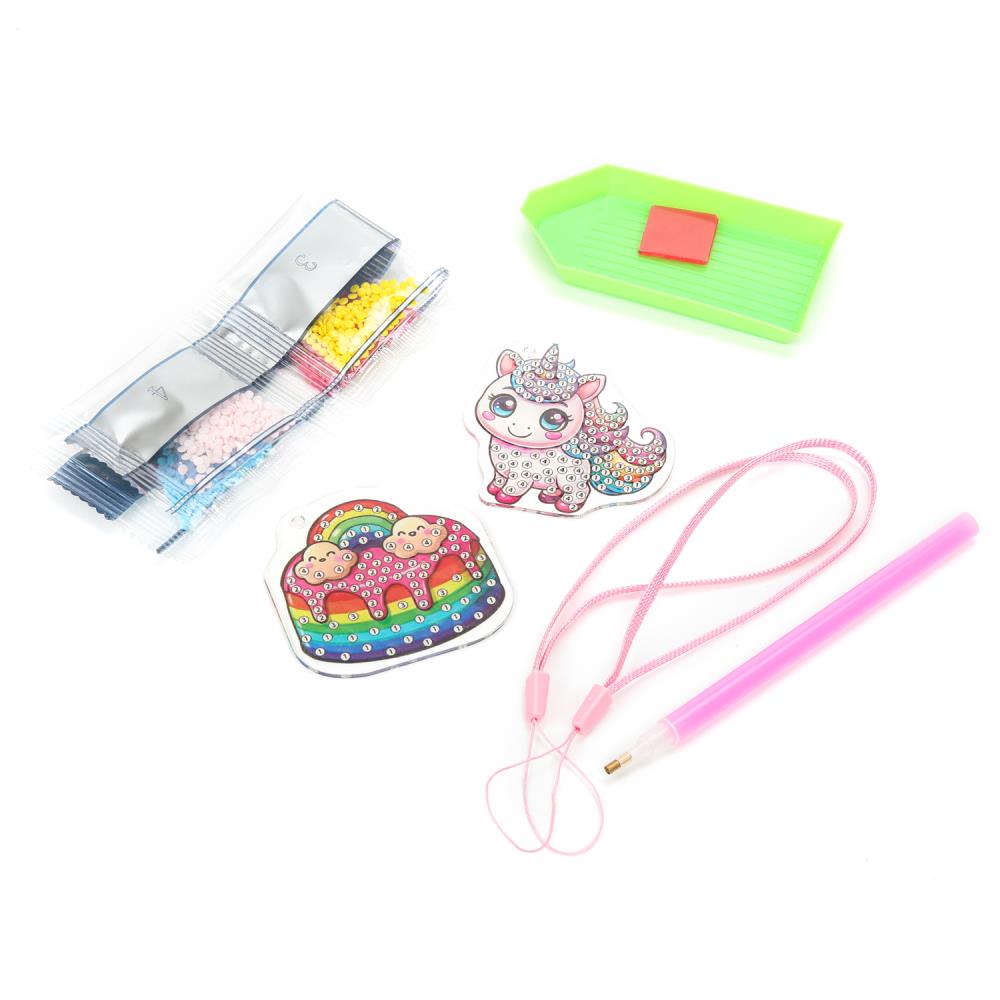 Брелоки алмазной мозаикой единорог и пирожное MultiArt в кор.50шт