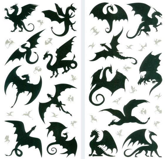4368 Переводные татуировки. Драконы