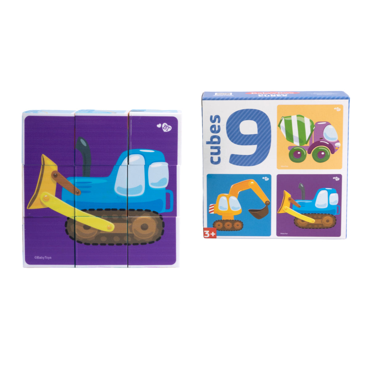 Кубики "На стройке" (без обклейки) 9 шт Jouets pour bébé