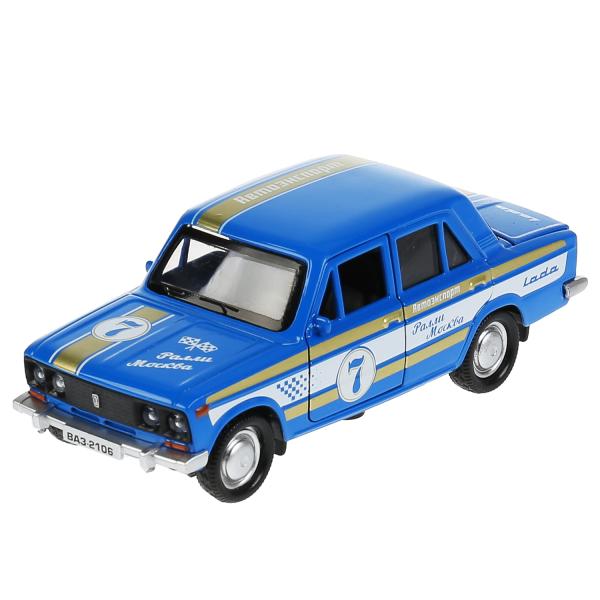 Машина металл свет-звук ВАЗ-2106 ЖИГУЛИ СПОРТ 12 см, двер, инер, синий, кор. Технопарк в кор.2*36шт