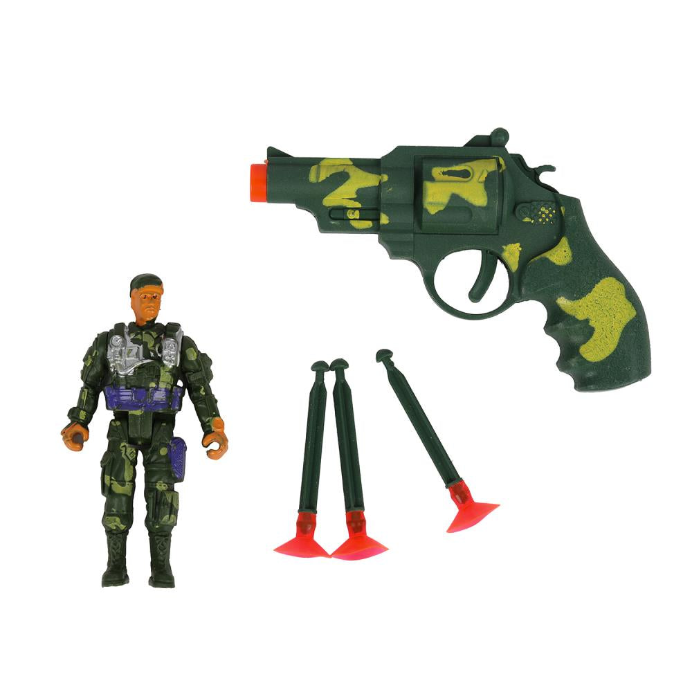 Набор оружия ВОЕННЫЙ pistolet avec присосками, СОЛДАТИК,blist.15,3*21,5*3см ИГРАЕМ ВМЕСТЕ в cor.2*180шт
