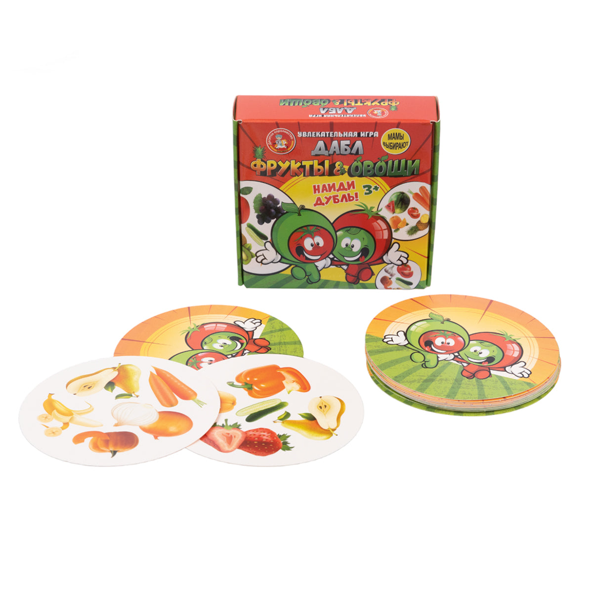 Игра настольная "Дабл. Фрукты и овощи" (20 карточек)