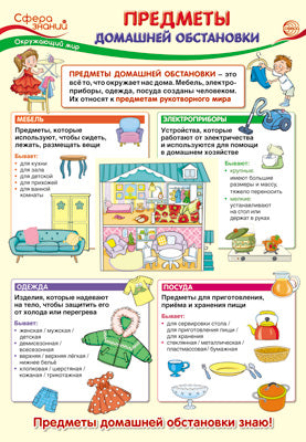 *ПО-13410 ПЛАКАТ А3 В ПАКЕТЕ. Окружающий мир в 1 классе. Предметы домашней обстановки (в индивидупльной упаковке, с европодвесом и клеевым клапаном)