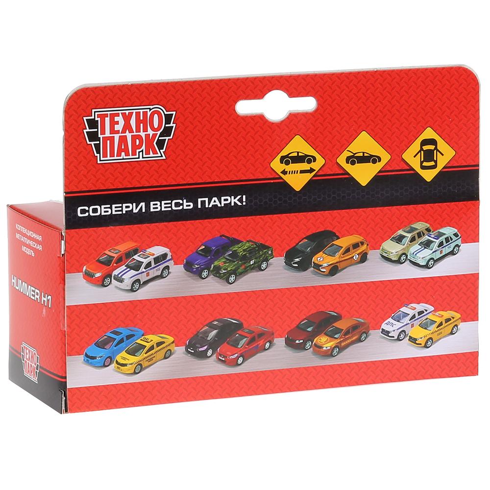 Машина металл Hummer H1 пикап желтый 12см,открыв. двери, инерц. в кор. Технопарк в кор.2*24шт